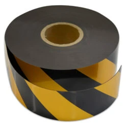 Reflective Magnetic Tape | Hi-Vis Black And Yellow | 75mm X 0.8mm X 45m ROLL