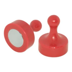 Red Pin Whiteboard Magnets - 29mm Diameter X 38mm | 4 PACK