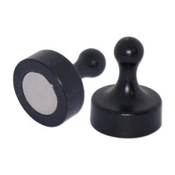 Black Pin Whiteboard Magnets - 29mm Diameter X 38mm | 4 PACK