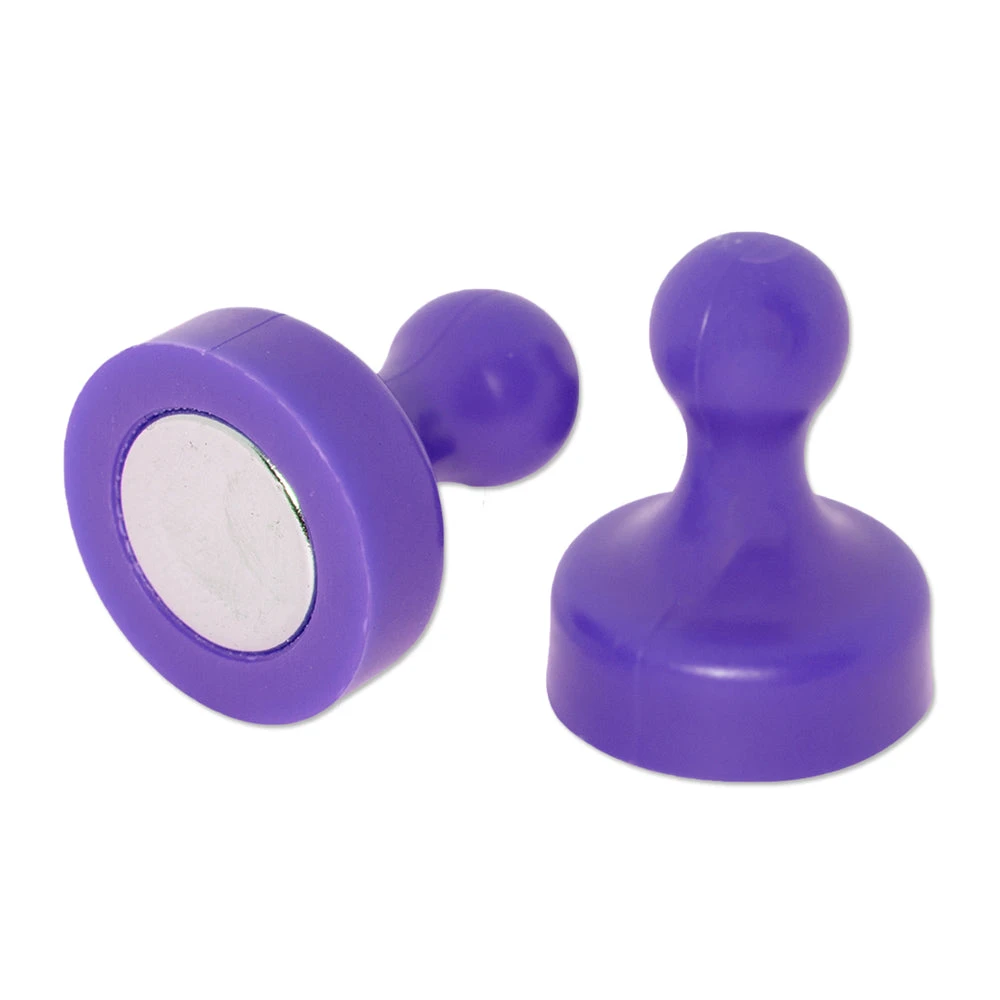 Purple Pin Whiteboard Magnets - 19mm Diameter X 25mm | 6 PACK 1 Purple Pin Whiteboard Magnets - 19mm Diameter X 25mm | 6 PACK
