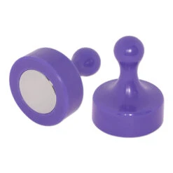 Purple Pin Whiteboard Magnets - 29mm Diameter X 38mm | 4 PACK