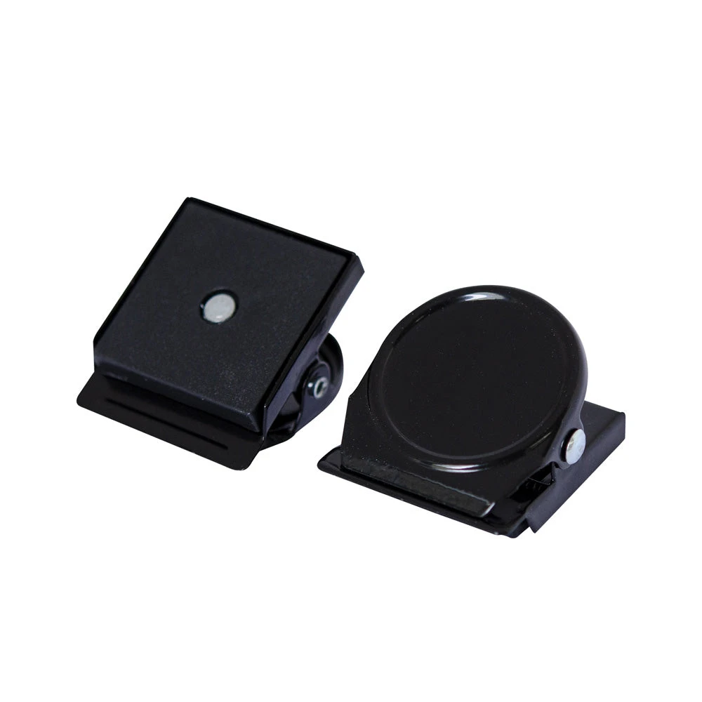 Black Square Round Memo Clip Magnet | 30mm 2 Black Square Round Memo Clip Magnet | 30mm - Image 2