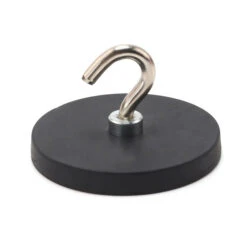 Threaded Hook Neodymium Pot Magnet - Diameter 43mm X 5mm With Rubber Case