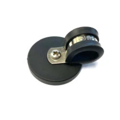 Rubber Coated Neodymium Pot Magnet - D43mm X 30mm With Rubber-Lined P-Clamp