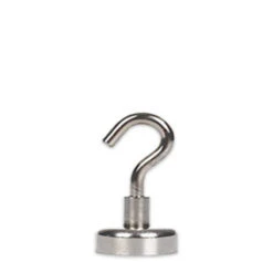 Neodymium Pot Magnet With Threaded Hook - 20mm Diameter X 37mm
