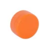 Neodymium Orange Button Magnet - 12.7mm X 6.35mm | Thermoplastic Rubber (TPR) Coated