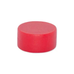 Neodymium Red Button Magnet - 12.7mm X 6.35mm | Thermoplastic Rubber (TPR) Coated