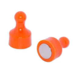 Orange Pin Whiteboard Magnets - 12mm Diameter X 22mm | 12 PACK