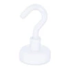 White Hook Magnet | Neodymium Pot Magnet With Threaded Hook - 20mm (D) X 37mm (H)