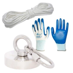 Neodymium Magnet Fishing Recovery Kit With M8 Threaded Eyelet - 60mm Dia.