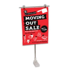 POS Telescopic T-Bar Sign Holder With Magnetic Base Stand + 2 Clips