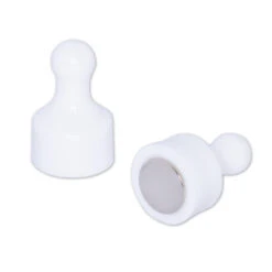 White Pin Whiteboard Magnets - 12mm Diameter X 22mm | 12 PACK
